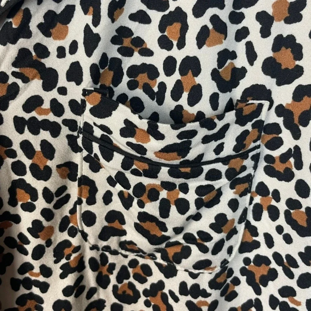 Flora by Flora Nikrooz Leopard Print Pajama‎ Set Women's L Cozy Lounge